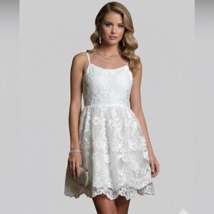 Alice + Olivia $547 Size 2 Lace Overlay Dress Strappy Babydoll Engagement NWT